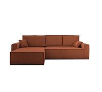 Bestmobilier Dellia - canapé d'angle réversible Convertible - avec Coffre - en Velours côtelé - 4 Places