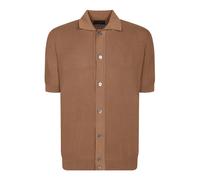Dell'oglio - Crochet Short Sleeve Shirt - Homme - Chemises - Brun - Taille: L