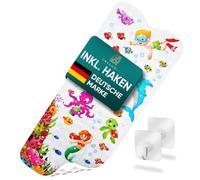 Delluxia Tapis de bain amusant pour enfants,Antidérapant,Avec suspension,Plaisir du bain avec le tapis antidérapant,Pour enfants avec motifs marins animés,Multicolore