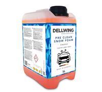 Dellwing Pre Clean Snow Foam Énergie 5 l, pré nettoyant voiture concentré pH neutre, mousse active pour prélavage et entretien extérieur, fabriqué en Allemagne