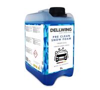 Dellwing Pre Clean Snow Foam Tropical 5 l, pré nettoyant voiture concentré pH neutre, mousse active pour prélavage et entretien extérieur, fabriqué en Allemagne