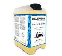 Dellwing Shampoing auto concentré Wash & Wax 5 l, | avec cire de carnauba pour lavage, brillance, protection et entretien extérieur du véhicule, fabriqué en Allemagne