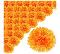Dellx 3.9inch Marigold Flowers Day of the Dead Flower 50Pcs Marigold Flowers for Marigold Making