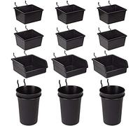 Dellx Pegboard Bins Peg Board Cups with Hooks & Loops 12 Pack,Assortment Organizer Accessory,Kit de système d'arrangement d'outils de stockage
