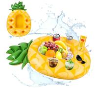 dellyy Ananas Porte Gobelet Gonflable, Bar Flottant pour Piscine, Porte Boisson Gonflable, Ananas Plateau Gonflable, Plateau Flottant Flottante, Porte Verre Piscine Flottante, Porte Gobelet Piscine