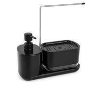 dellyy Distributeur Liquide Vaisselle, Distributeur Savon Cuisine avec Distributeur de Savon, Bac d'égouttage, Porte-Torchon, pour la Cuisine et la Salle de Bain
