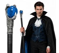 dellyy Halloween Hexenstab Zepter, Zauberer Stab, 105cm, Cosplay Zauberstab, Gothic Gehstock Halloween, Vampir Hexenstab, König Spazierstock, Karneval Vampir Kostüm Accessoires, Pharao Zepter, B