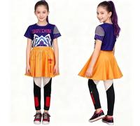 dellyy Kpop Hunters Costume filles，costume de avec perruque Costume de chasseurs de démons，Costume de cosplay Koreanpop Demon pour enfant, fille, chasseur, chanteur pop (Milla 3 piece, 130)