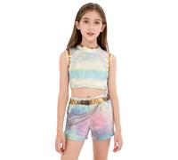 dellyy Kpop Hunters Costume filles，costume de avec perruque Costume de chasseurs de démons，Costume de cosplay Koreanpop Demon pour enfant, fille, chasseur, chanteur pop (White sleeveless suit, 130)