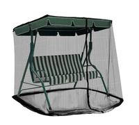 dellyy Moustiquaire 3 places avec fermeture éclair pour balancelle de jardin, banc à bascule, coussin, toit pare-soleil, terrasse et jardin, 125 x 205 cm, noire