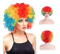 dellyy Perruque Afro Extra Large, Perruque Afro 200g, Cheveux Afro Femmes Hommes Universel, Perruque Carnaval, Convient pour un Usage Quotidien, Carnaval, Jeu de Rôle, Halloween (multicolore)