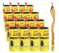 dellyy Ruban Attrape Mouche Collant, 16 Pièces Attrape Mouche à Fruits, Papier Tue Mouche, Fruit Fly Trap pour Attraper Les Mouches, Insectes Volants, Utilisable à l'intérieur comme à l'Extérieur