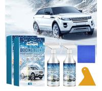 dellyy Spray Dégivrant Voiture 60 ML - Deux Bouteilles, Chiffon, Grattoir - Dégivrant Pare Brise Efficace, Le Dégivreur Voiture Peut Être Utilisé sur Les Pare-Brise, Les Phares de Voiture