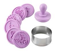 dellyy Tampon Biscuit, 8 pièces Tampons à Biscuits en Silicone, Emporte Piece Biscuit Noel, Scrapcooking Noel