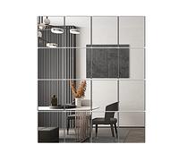 Delma Lot de 16 Carreaux de Miroir de Salle de Sport à Domicile, 35,6 x 30,5 cm en Verre sans Cadre, Grand Miroir Mural pour Salle de Sport à Domicile, Chambre, Porte, Salle de Bain