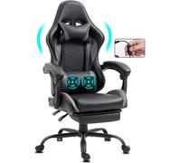 Delman chaise de bureau Gaming chaise de massage Gaming fauteuil ergonomique avec repose-pieds appui-tête coussin lombaire de massage Gaming Chair fauteuil pivotant 02-0042 gris