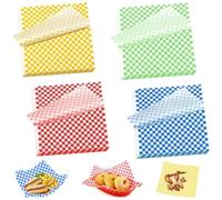 Delmkin Lot de 200 feuilles de papier ciré pour hamburger, nourriture, beurre, fromage, sandwich, hamburgers, frites - 30 x 30 cm
