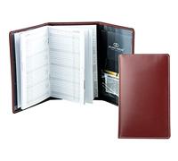 DELMON VARONE Agenda de poche personnalisable 2025 + 2026, 3 pièces, avec couverture en cuir grain, rouge, organiseur (1 mois et 1 page), calendrier livre, aperçu mensuel et carnet d'adresses