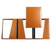 DELMON VARONE - Porte-documents avec 3 compartiments personnalisable DIN A4 en cuir - Organisateur Dossier pour les documents, contrats, certificats et actes - Classeur pour le rangement des documents