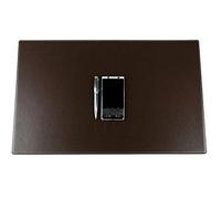 DELMON VARONE - Sous-main 60 x 40 cm XL personnalisable en cuir marron - Tapis de bureau anti-dérapant et lavable, idéal comme tapis de souris et protection pour votre bureau (personnalisé)