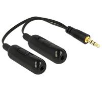 DeLOCK 0.19m, 3.5mm/2x3.5mm câble audio 0,19 m 3,5mm Noir