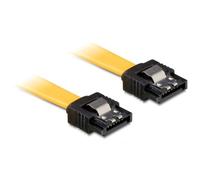 DeLock Câble SATA 3.0 6 Gb/s M/M 10 cm Clip jaune