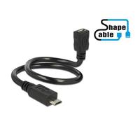 DeLOCK 0.35m, 2xUSB2.0 Micro-B câble USB USB 2.0 0,35 m Micro-USB B Noir