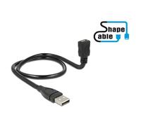 DeLOCK 0.5m, USB2.0-A/USB2.0 Micro-B câble USB 0,5 m USB A Micro-USB B Noir