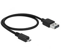 DeLOCK 0.5m, USB2.0-A/USB2.0 Micro-B câble USB 0,5 m USB A Micro-USB B Noir - Câbles USB (USB2.0-A/USB2.0 Micro-B, 0,5 m, USB A, Micro-USB B, 2.0, Male connector / Male connector, Noir)