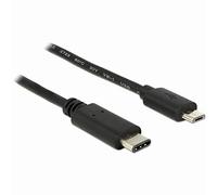 DeLOCK 0.5m, USB2.0-C/USB2.0 Micro-B câble USB 0,5 m Micro-USB B USB C Noir - Câbles USB (USB2.0-C/USB2.0 Micro-B, 0,5 m, Micro-USB B, USB C, 2.0, Male connector / Male connector, Noir)