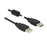 DeLOCK 1.5m, 2xUSB 2.0-A câble USB USB 2.0 1,5 m USB A Noir