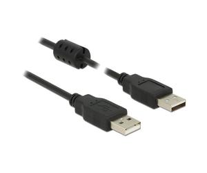 DeLOCK 1.5m, 2xUSB 2.0-A câble USB USB 2.0 1,5 m USB A Noir