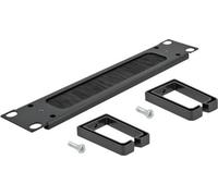 DELOCK 10" Gestion des câbles brosse 2 étriers 1 UH noir.