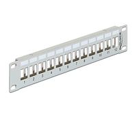 DeLock 10 Keystone Patch Panel 12 Ports Métal Gris