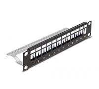 DELOCK 10" Keystone Patchpanel 12 Port Entl.schiene 1HE schw
