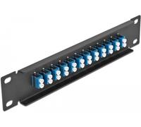 DELOCK 10" LWL Patchpanel 12 Port LC Duplex blau 1HE schwarz