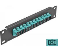 DELOCK 10" LWL Patchpanel 12 Port SC Simplex aqua 1HE schw.