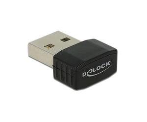 DeLOCK 12461 Clé USB WLAN 433 Mbit/s USB 2.0 bi-bande 2.4/5 GHz, standards IEEE 802.11a/ac/b/g/n, sécurité WEP/WPA/WPA2/WPS, chipset Realtek RTL8811, compatible Windows/Linux