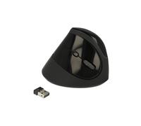 DeLOCK 12599 Souris Verticale Ergonomique RF sans Fil 1600 DPI, 4 Boutons Programmables, Molette, 2.4GHz, Portée 20m, Noir, Pile AA, Compatible Windows/Linux