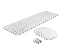 DeLOCK 12703 Clavier RF sans Fil QZERTY Allemand Blanc 12703, Standard, RF sans Fil, Clavier à Membrane, QZERTY, Blanc, Souris Incluse
