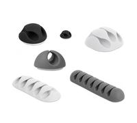 DeLOCK 18300 range-câbles Sur bureau/mural Support de câbles Noir, Gris, Blanc 6 pièce(s)