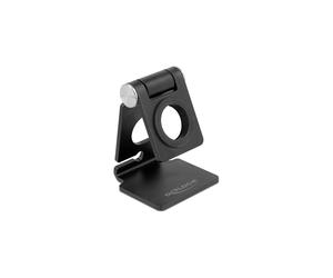DeLOCK 18429 - Support Actif Réglable pour Smartwatch - Aluminium Noir - 65x65mm - Gestion Câble Intégrée - Compatible Tous Modèles