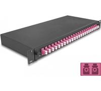 Delock 19 ? Boîte d'épissure fibre optique 24 x LC Duplex OM4 1U prête à épisser complètement équipée (67011)