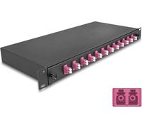 DELOCK 19" LWL Spleißbox 12x LC DX OM4 1HE spleißfer. Komp.