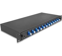 DELOCK 19" LWL Spleißbox 12x LC DX OS2 1HE spleißfer. Komp.