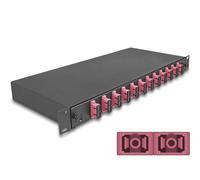 DELOCK 19" LWL Spleißbox 12x SC DX OM4 1HE spleißfer. Komp.