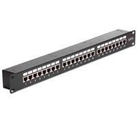 DELOCK 19" Patchpanel 24-Port Cat6 geschirmt schwarz
