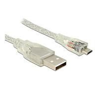 DeLOCK 1m, USB2.0-A/USB2.0 Micro-B câble USB USB A Micro-USB B Transparent