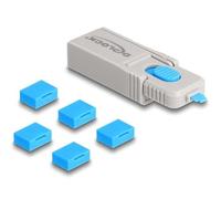 Delock 20923 bloqueur de Port Bloqueur de Port clé USB Type-A Bleu, Gris Plastique 6 pièce(s)
