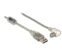 DeLOCK 2m, USB2.0-A/USB2.0-B câble USB USB A USB B Argent, Transparent
